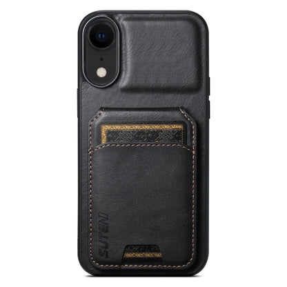 For iPhone XR Suteni H02 Leather Wallet Stand Back Phone Case(Black) - More iPhone Cases by Suteni | Online Shopping UK | buy2fix