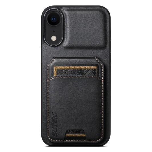 For iPhone XR Suteni H02 Leather Wallet Stand Back Phone Case(Black) - More iPhone Cases by Suteni | Online Shopping UK | buy2fix
