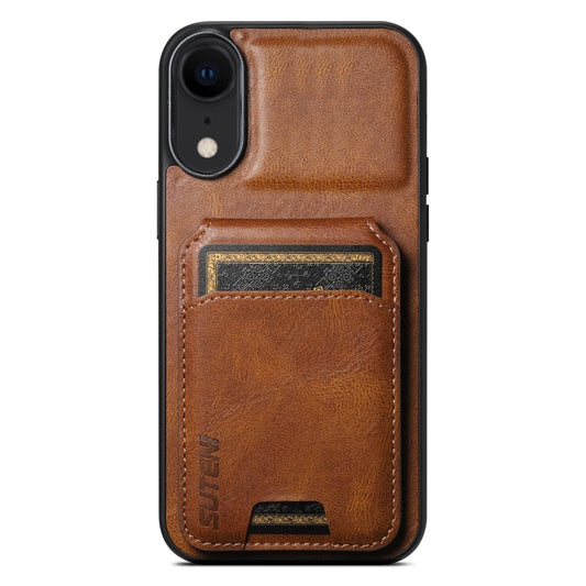 For iPhone XR Suteni H02 Leather Wallet Stand Back Phone Case(Brown) - More iPhone Cases by Suteni | Online Shopping UK | buy2fix