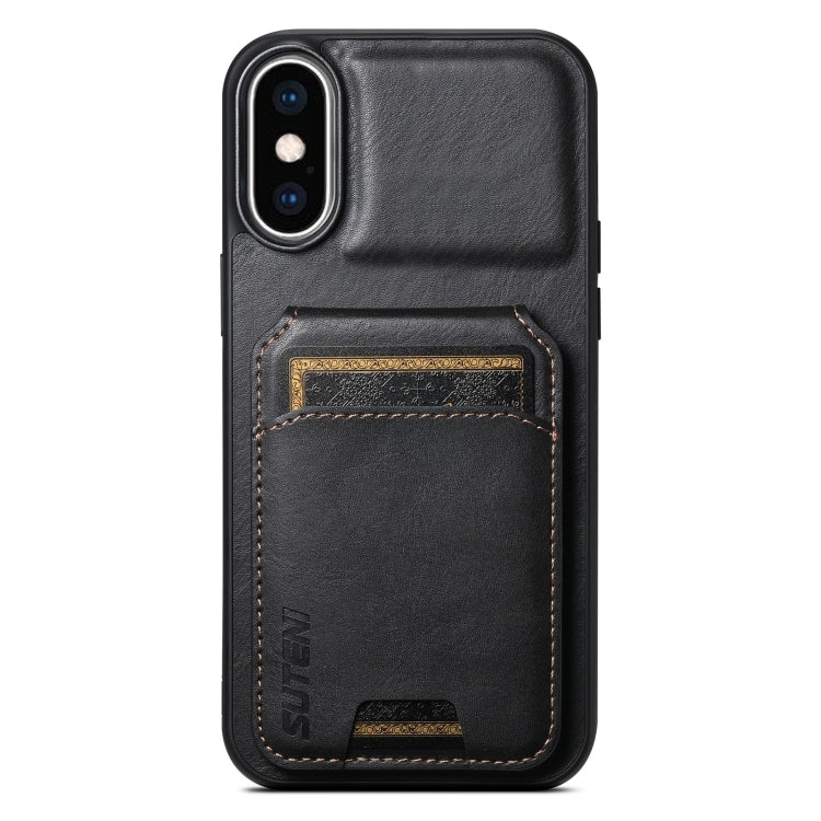 For iPhone X / XS Suteni H02 Leather Wallet Stand Back Phone Case(Black) - More iPhone Cases by Suteni | Online Shopping UK | buy2fix