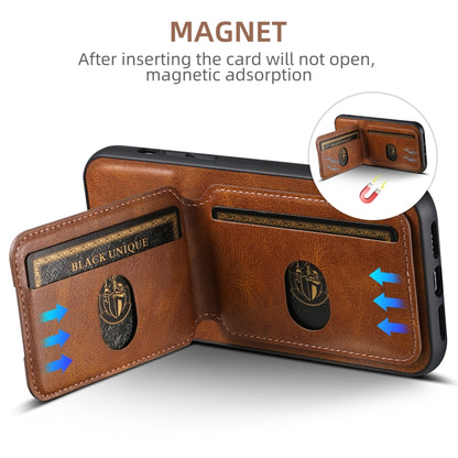 For iPhone 16 Plus Suteni H02 Leather Wallet Stand Back Phone Case(Brown) by Suteni