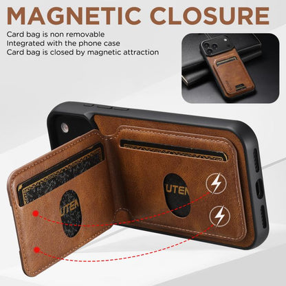 For iPhone 17 Pro Suteni H02 Leather Wallet Stand Back Phone Case(Brown) - iPhone 17 Pro Cases by Suteni | Online Shopping UK | buy2fix