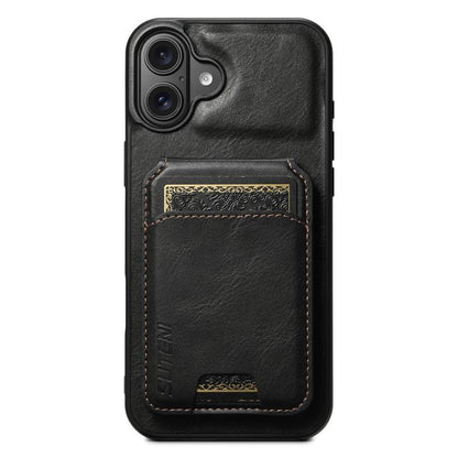 For iPhone 17 Suteni H02 Leather Wallet Stand Back Phone Case(Black) - iPhone 17 Cases by Suteni | Online Shopping UK | buy2fix