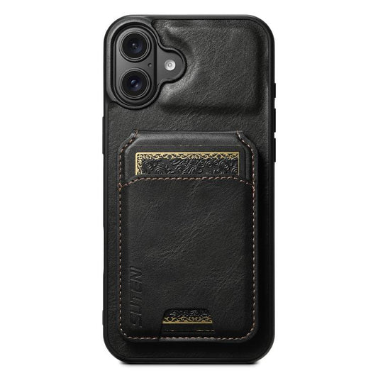 For iPhone 17 Suteni H02 Leather Wallet Stand Back Phone Case(Black) - iPhone 17 Cases by Suteni | Online Shopping UK | buy2fix