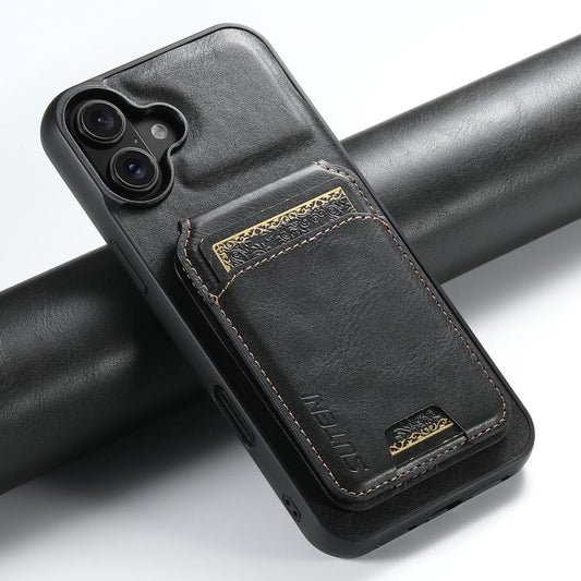 For iPhone 17 Suteni H02 Leather Wallet Stand Back Phone Case(Black) - iPhone 17 Cases by Suteni | Online Shopping UK | buy2fix