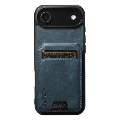 For iPhone 17 Air Suteni H02 Leather Wallet Stand Back Phone Case(Blue) - iPhone 17 Air Cases by Suteni | Online Shopping UK | buy2fix