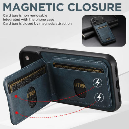 For iPhone 17 Air Suteni H02 Leather Wallet Stand Back Phone Case(Blue) - iPhone 17 Air Cases by Suteni | Online Shopping UK | buy2fix