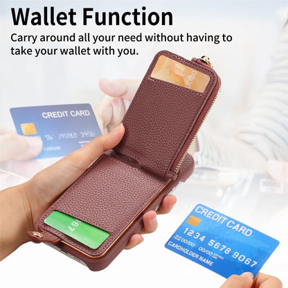For iPhone 12 Pro Max Litchi Leather Oil Edge Ring Zipper Wallet Back Phone Case(Jujube Apricot) - iPhone 12 Pro Max Cases by buy2fix | Online Shopping UK | buy2fix