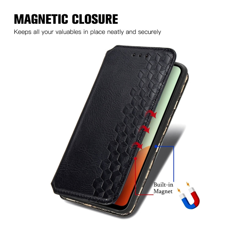 For Tecno Spark Go 2024 Cubic Grid Pressed Magnetic Leather Phone Case(Black) by buy2fix
