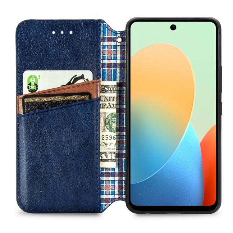 For Tecno Spark Go 2024 Cubic Grid Pressed Magnetic Leather Phone Case(Blue) by buy2fix