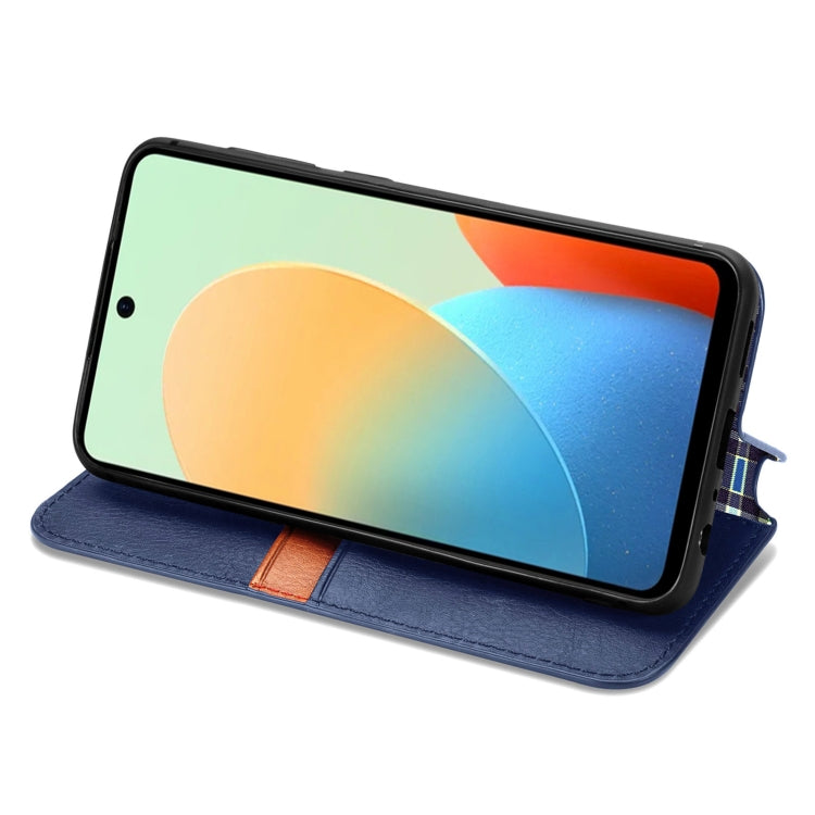 For Tecno Spark Go 2024 Cubic Grid Pressed Magnetic Leather Phone Case(Blue) by buy2fix