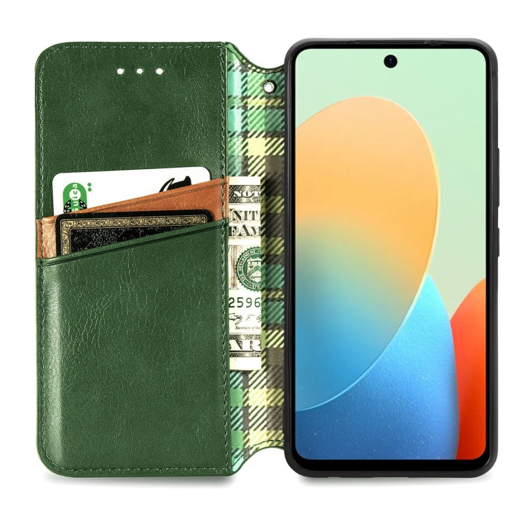 For Tecno Spark Go 2024 Cubic Grid Pressed Magnetic Leather Phone Case(Green) by buy2fix