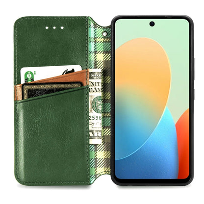 For Tecno Spark Go 2024 Cubic Grid Pressed Magnetic Leather Phone Case(Green) by buy2fix