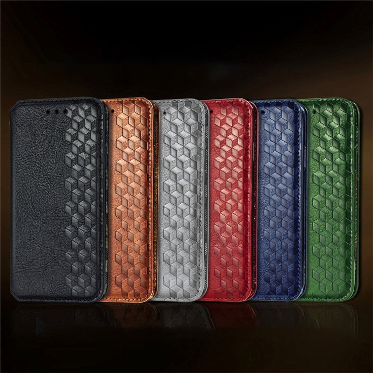 For Tecno Spark Go 2024 Cubic Grid Pressed Magnetic Leather Phone Case(Brown) by buy2fix