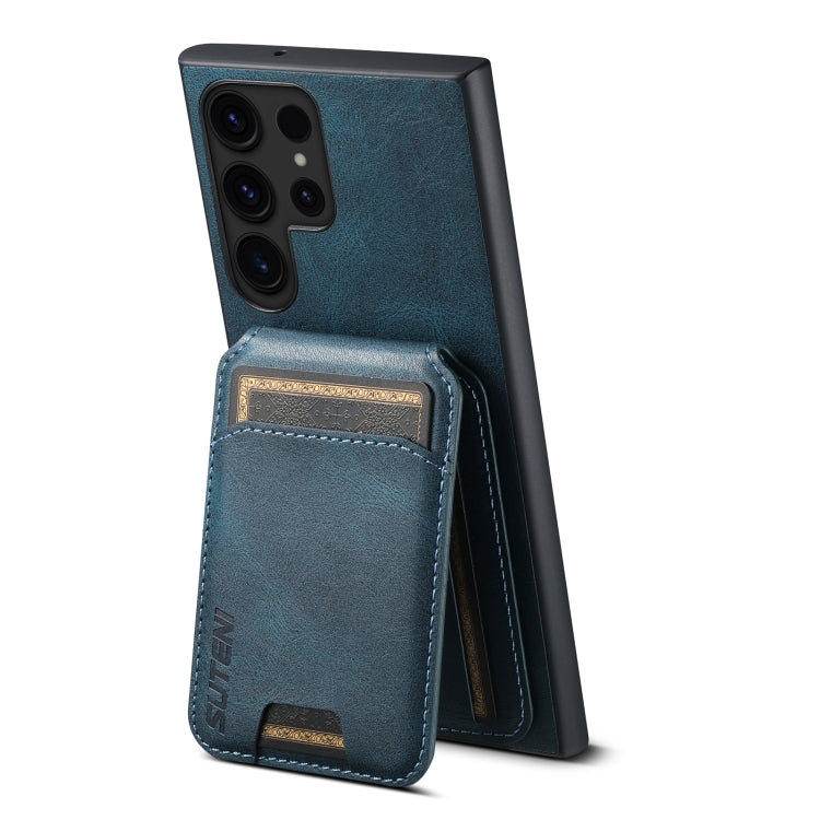 For Samsung Galaxy S23+ 5G Suteni H02 Leather Wallet Stand Back Phone Case(Blue) by Suteni