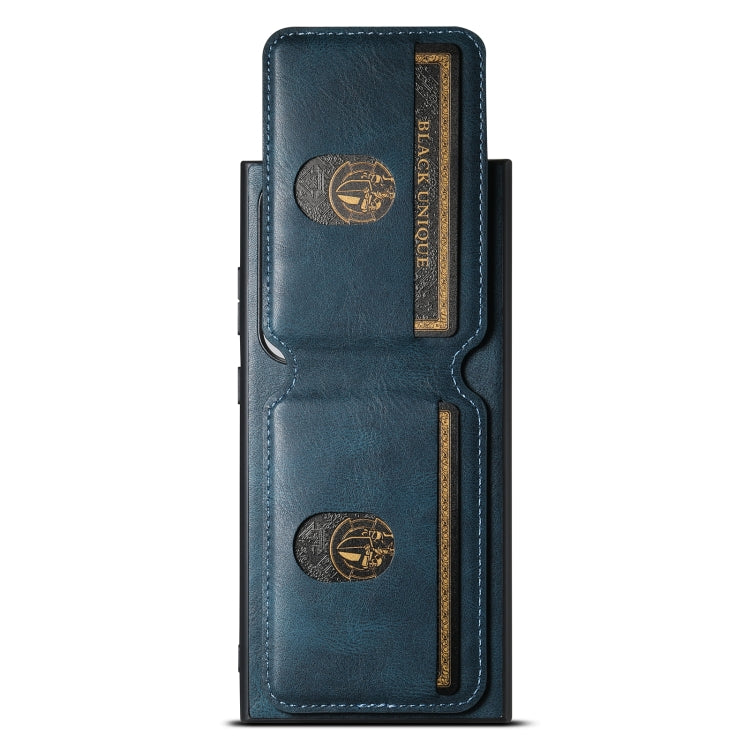 For Samsung Galaxy S23+ 5G Suteni H02 Leather Wallet Stand Back Phone Case(Blue) by Suteni