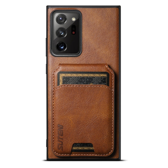 For Samsung Galaxy Note20 Ultra 5G Suteni H02 Leather Wallet Stand Back Phone Case(Brown)