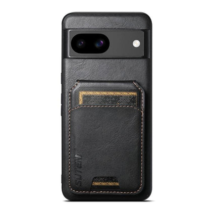 For Google Pixel 8a Suteni H02 Leather Wallet Stand Back Phone Case(Black) - Google Cases by Suteni | Online Shopping UK | buy2fix