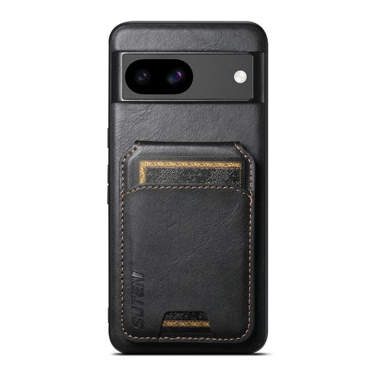 For Google Pixel 8a Suteni H02 Leather Wallet Stand Back Phone Case(Black) - Google Cases by Suteni | Online Shopping UK | buy2fix