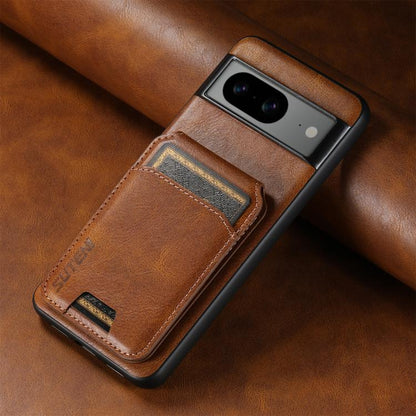 For Google Pixel 10 Suteni H02 Leather Wallet Stand Back Phone Case(Brown) - Google Cases by Suteni | Online Shopping UK | buy2fix