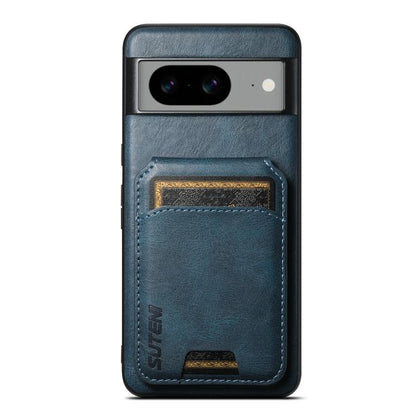 For Google Pixel 10 Pro Suteni H02 Leather Wallet Stand Back Phone Case(Blue) - Google Cases by Suteni | Online Shopping UK | buy2fix