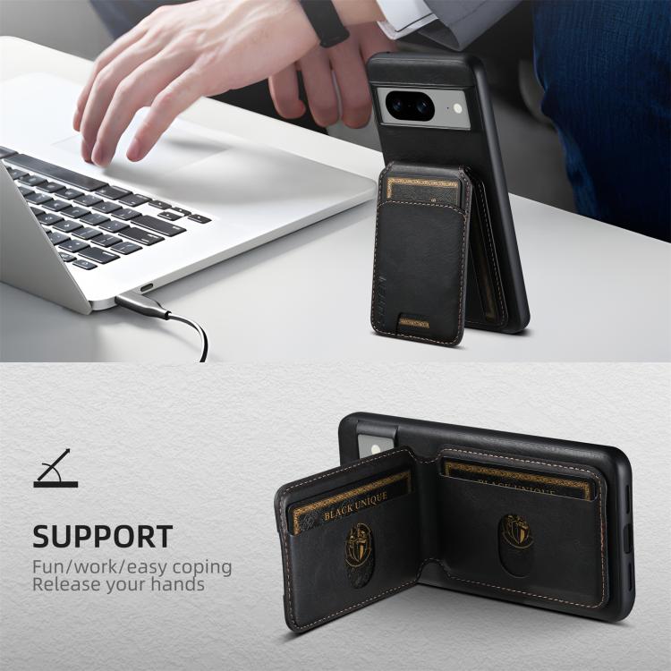 For Google Pixel 10 Pro XL Suteni H02 Leather Wallet Stand Back Phone Case(Black) - Google Cases by Suteni | Online Shopping UK | buy2fix