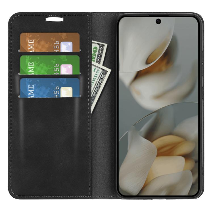 For Google Pixel 10 Pro XL Retro-skin Magnetic Suction Leather Phone Case(Black) - Google Cases by buy2fix | Online Shopping UK | buy2fix