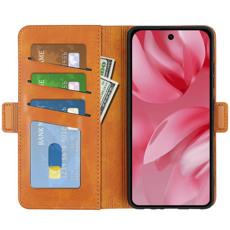 For Google Pixel 10 / 10 Pro Dual-side Magnetic Buckle Horizontal Flip Leather Phone Case(Yellow) - Google Cases by buy2fix | Online Shopping UK | buy2fix