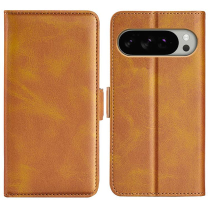 For Google Pixel 10 Pro XL Dual-side Magnetic Buckle Horizontal Flip Leather Phone Case(Yellow) - Google Cases by buy2fix | Online Shopping UK | buy2fix