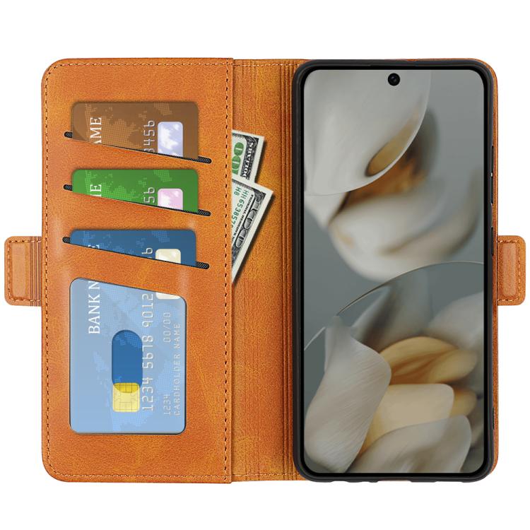 For Google Pixel 10 Pro XL Dual-side Magnetic Buckle Horizontal Flip Leather Phone Case(Yellow) - Google Cases by buy2fix | Online Shopping UK | buy2fix