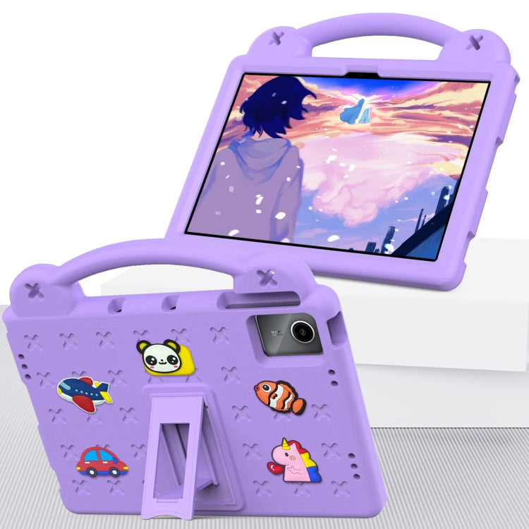 For Lenovo Tab M11 / Xiaoxin Pad 2024 Handle Kickstand Children EVA Shockproof Tablet Case(Light Purple) - Lenovo by buy2fix | Online Shopping UK | buy2fix