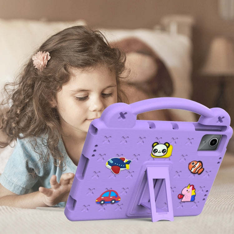 For Lenovo Tab M11 / Xiaoxin Pad 2024 Handle Kickstand Children EVA Shockproof Tablet Case(Light Purple) - Lenovo by buy2fix | Online Shopping UK | buy2fix