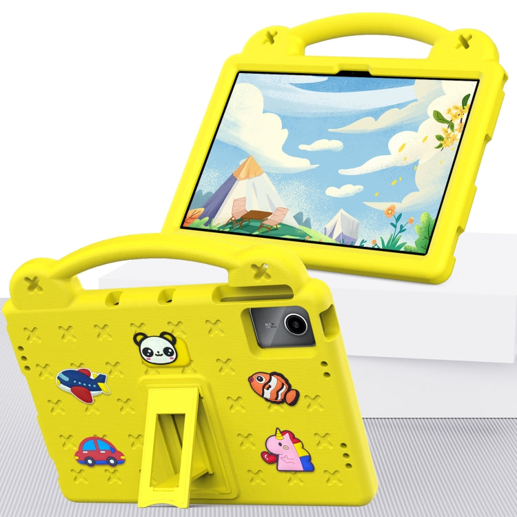 For Lenovo Tab M11 / Xiaoxin Pad 2024 Handle Kickstand Children EVA Shockproof Tablet Case(Yellow) - Lenovo by buy2fix | Online Shopping UK | buy2fix