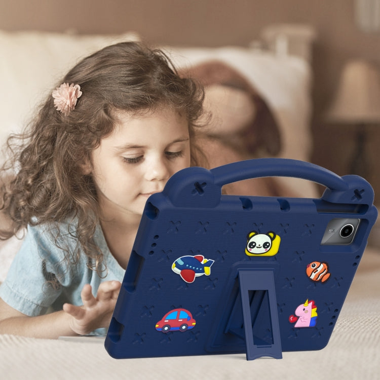 For Lenovo Tab P11 / J606F Handle Kickstand Children EVA Shockproof Tablet Case(Navy Blue) - Lenovo by buy2fix | Online Shopping UK | buy2fix