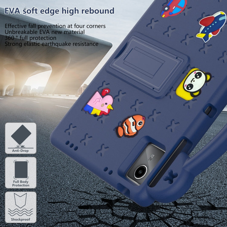 For Lenovo Tab P11 / J606F Handle Kickstand Children EVA Shockproof Tablet Case(Navy Blue) - Lenovo by buy2fix | Online Shopping UK | buy2fix
