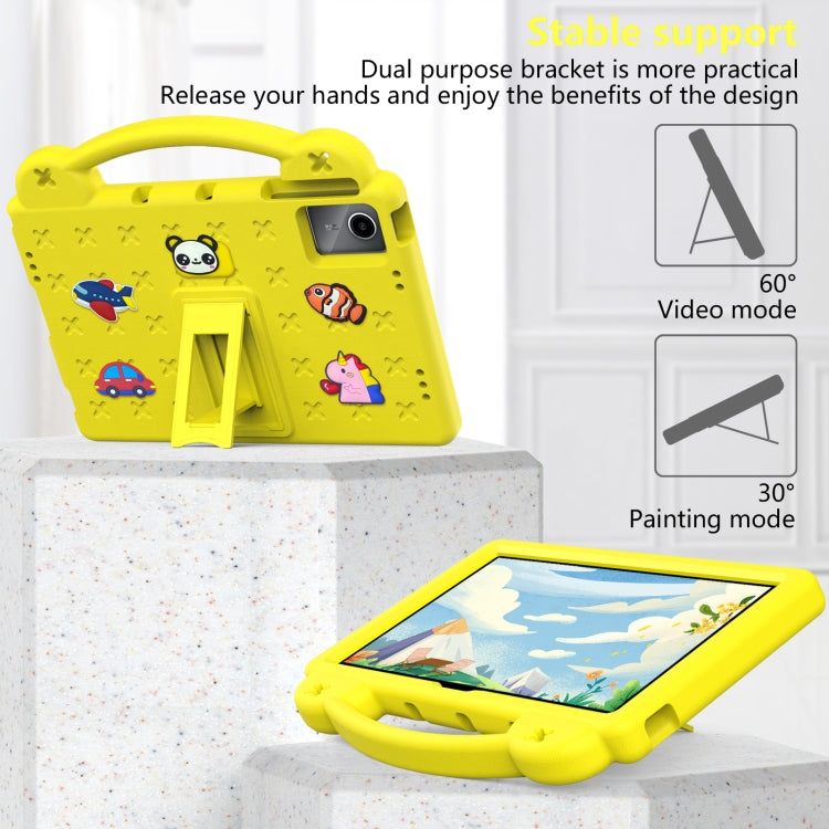 For DOOGEE T30 Pro 11 2023 Handle Kickstand Children EVA Shockproof Tablet Case(Yellow) - Others by buy2fix | Online Shopping UK | buy2fix