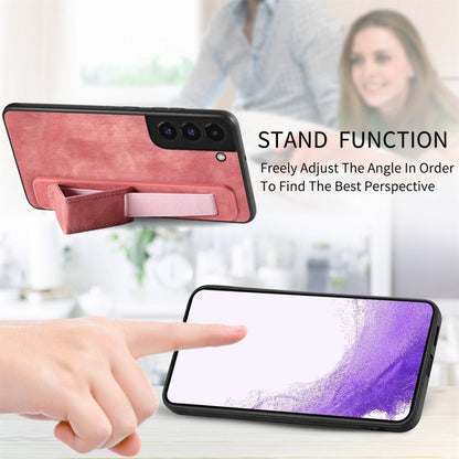 For Samsung Galaxy S22+ 5G Retro Wristband Holder Leather Back Phone Case(Pink) - Galaxy S22+ 5G Cases by buy2fix | Online Shopping UK | buy2fix