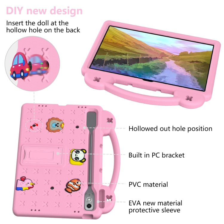 For  Lenovo Tab  P12 / Xiaoxin Pad Pro 12.7 Handle Kickstand Children EVA Shockproof Tablet Case(Pink) - Lenovo by buy2fix | Online Shopping UK | buy2fix