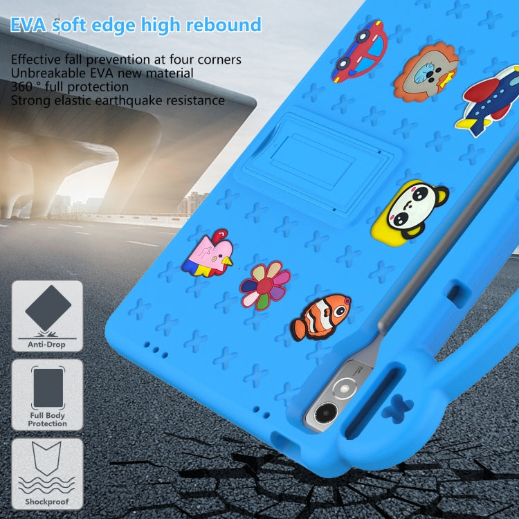 For  Lenovo Tab  P12 / Xiaoxin Pad Pro 12.7 Handle Kickstand Children EVA Shockproof Tablet Case(Sky Blue) - Lenovo by buy2fix | Online Shopping UK | buy2fix
