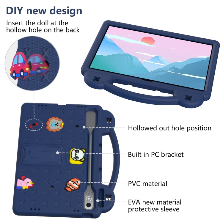 For  Lenovo Tab  P12 / Xiaoxin Pad Pro 12.7 Handle Kickstand Children EVA Shockproof Tablet Case(Navy Blue) - Lenovo by buy2fix | Online Shopping UK | buy2fix