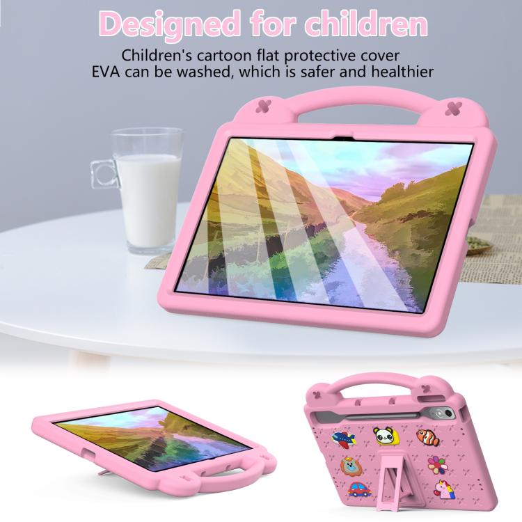 For  Lenovo Xiaoxin Pad Pro 12.7 2025 Handle Kickstand Children EVA Shockproof Tablet Case(Pink) - Lenovo by buy2fix | Online Shopping UK | buy2fix