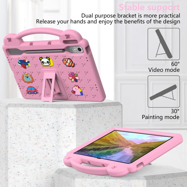 For  Lenovo Xiaoxin Pad Pro 12.7 2025 Handle Kickstand Children EVA Shockproof Tablet Case(Pink) - Lenovo by buy2fix | Online Shopping UK | buy2fix