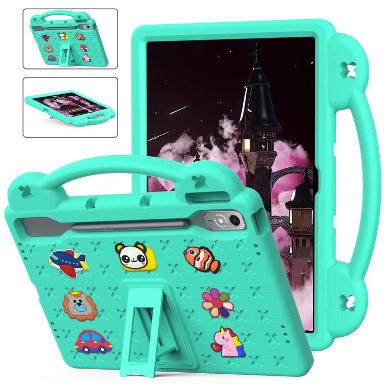 For  Lenovo Xiaoxin Pad Pro 12.7 2025 Handle Kickstand Children EVA Shockproof Tablet Case(Mint Green) - Lenovo by buy2fix | Online Shopping UK | buy2fix