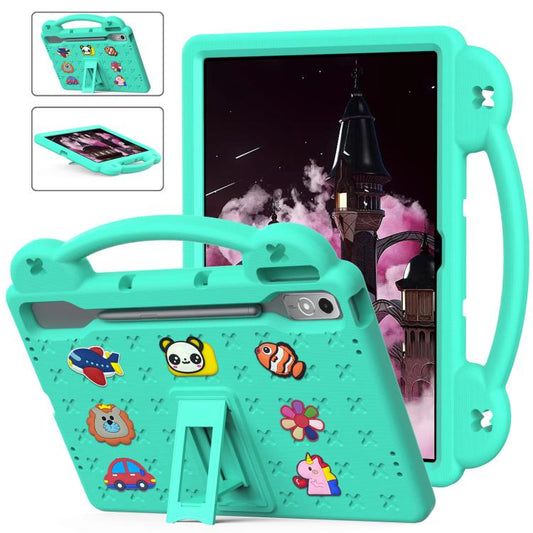 For  Lenovo Xiaoxin Pad Pro 12.7 2025 Handle Kickstand Children EVA Shockproof Tablet Case(Mint Green) - Lenovo by buy2fix | Online Shopping UK | buy2fix