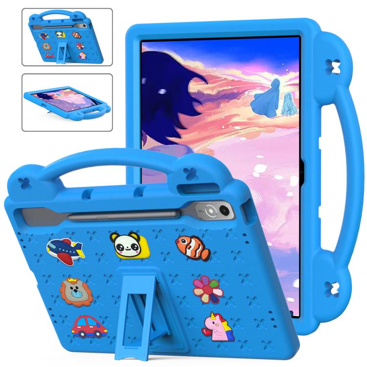 For  Lenovo Xiaoxin Pad Pro 12.7 2025 Handle Kickstand Children EVA Shockproof Tablet Case(Sky Blue) - Lenovo by buy2fix | Online Shopping UK | buy2fix
