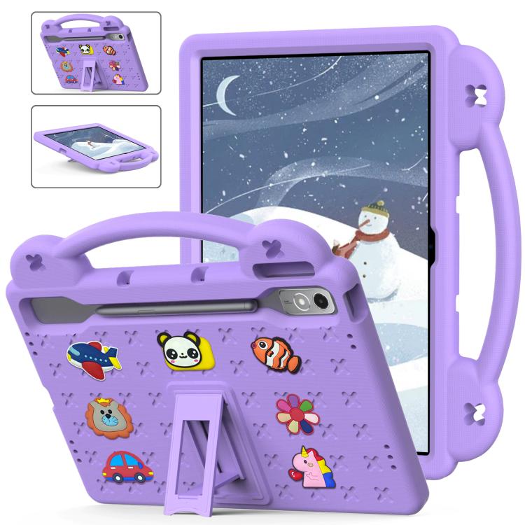 For  Lenovo Xiaoxin Pad Pro 12.7 2025 Handle Kickstand Children EVA Shockproof Tablet Case(Light Purple) - Lenovo by buy2fix | Online Shopping UK | buy2fix