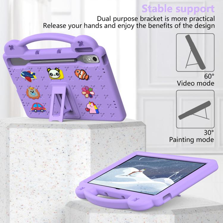 For  Lenovo Xiaoxin Pad Pro 12.7 2025 Handle Kickstand Children EVA Shockproof Tablet Case(Light Purple) - Lenovo by buy2fix | Online Shopping UK | buy2fix
