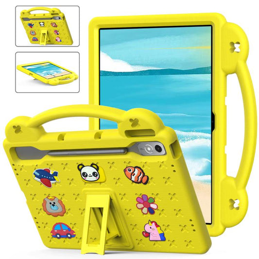 For  Lenovo Xiaoxin Pad Pro 12.7 2025 Handle Kickstand Children EVA Shockproof Tablet Case(Yellow) - Lenovo by buy2fix | Online Shopping UK | buy2fix