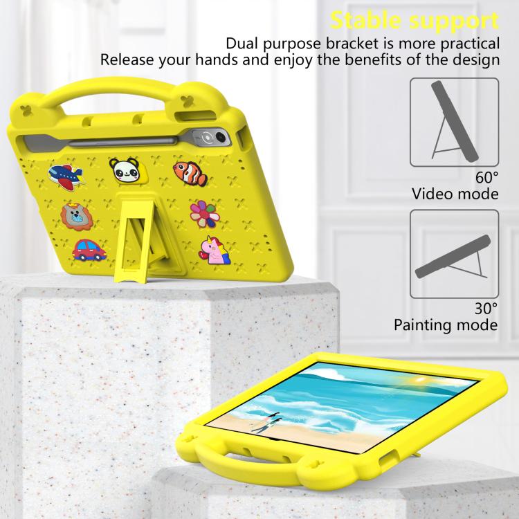 For  Lenovo Xiaoxin Pad Pro 12.7 2025 Handle Kickstand Children EVA Shockproof Tablet Case(Yellow) - Lenovo by buy2fix | Online Shopping UK | buy2fix