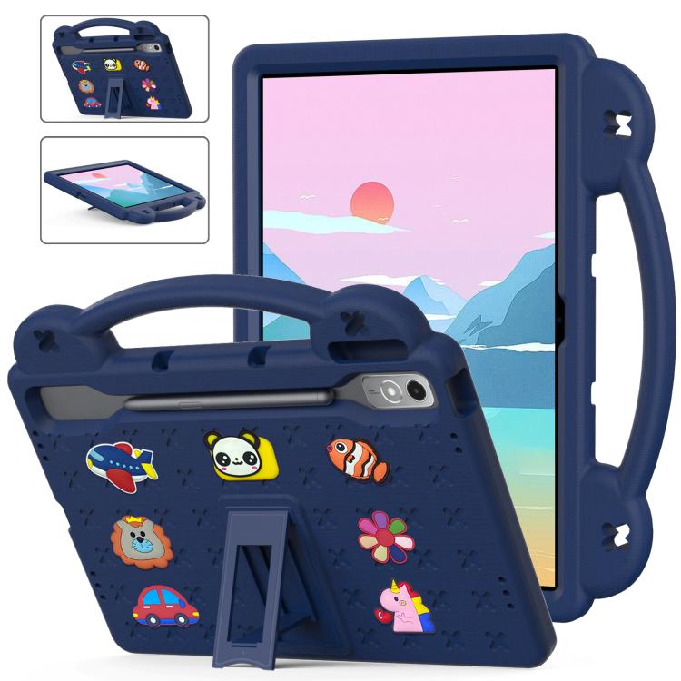For  Lenovo Xiaoxin Pad Pro 12.7 2025 Handle Kickstand Children EVA Shockproof Tablet Case(Navy Blue) - Lenovo by buy2fix | Online Shopping UK | buy2fix